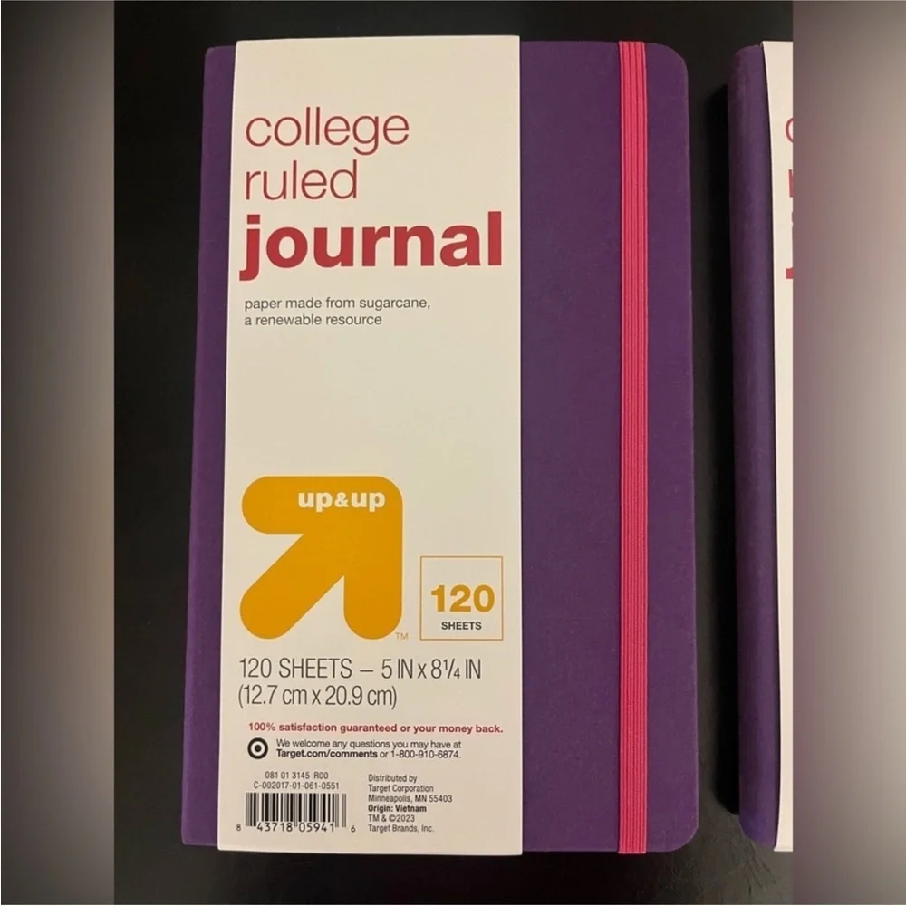 Up & Up Purple and Pink College Ruled Journal - 120 Pages